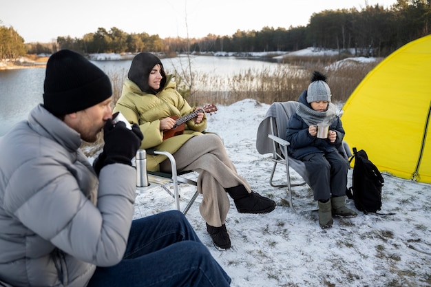 Family having fun in nature