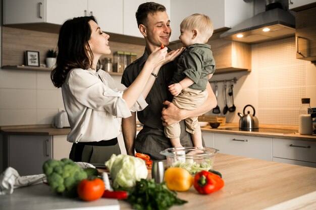 Family in the kitchen