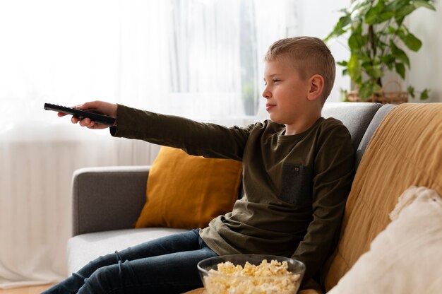 Family member watching television