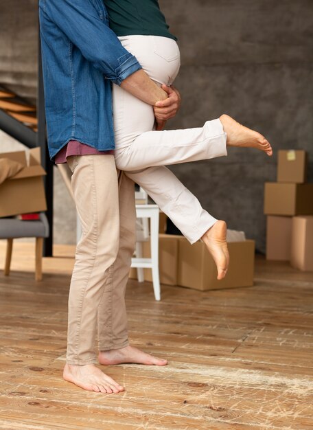 family moving in a new home
