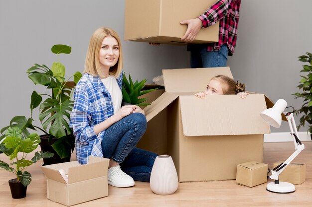 family moving to a new house