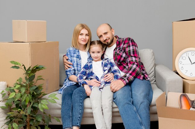 family moving to a new house
