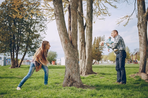 family in a park