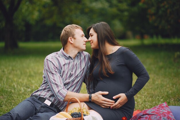 family in a park