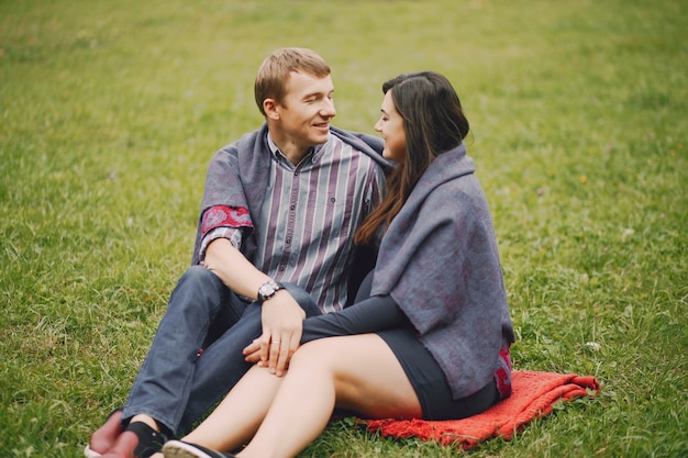 family in a park