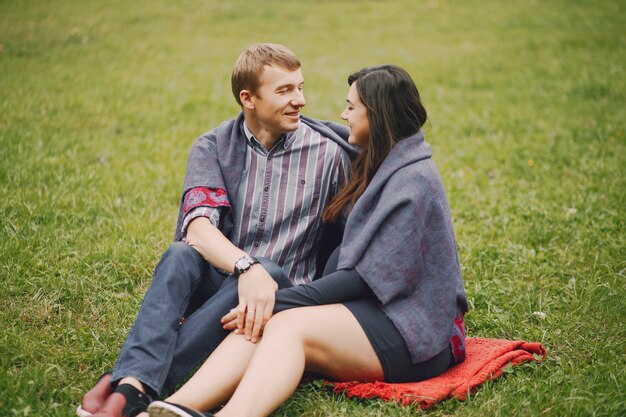 family in a park