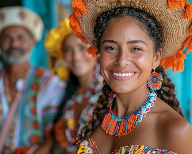 Free Photo family participating in a cultural community event medium shot