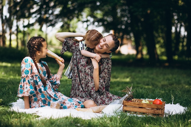 Free photo family picnic in the park