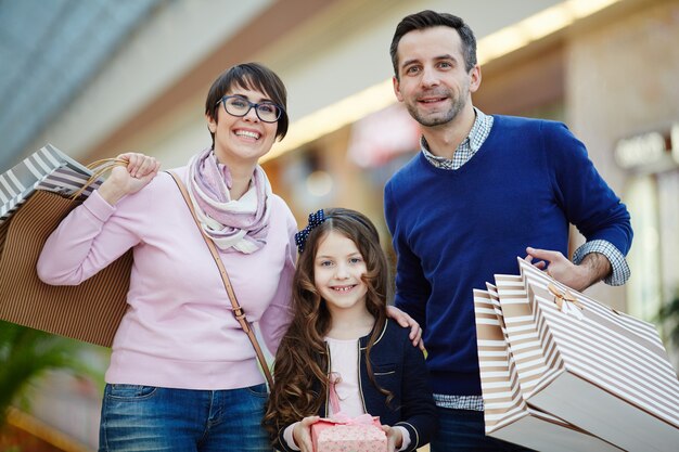 Family of shoppers