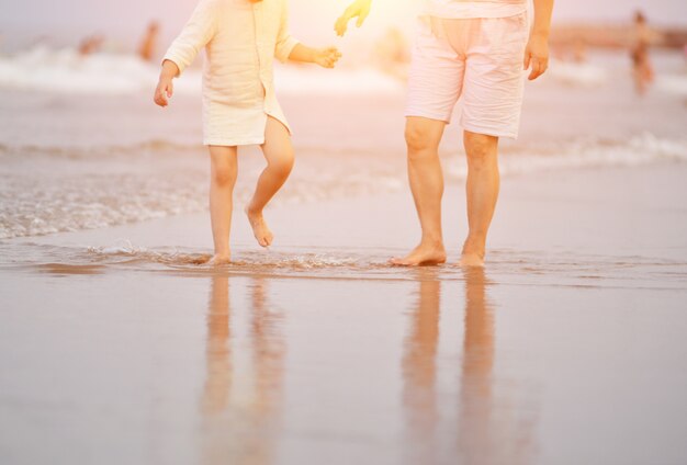 Family on the shore