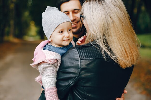 Family spend time in a park