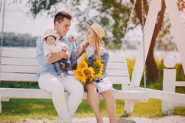 family on a swing