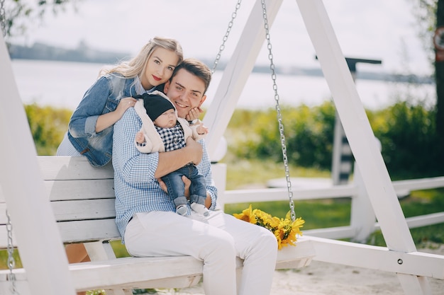 family on a swing