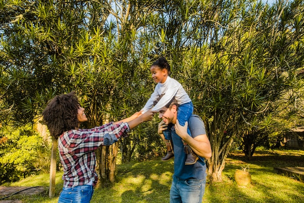 Free photo family together in park