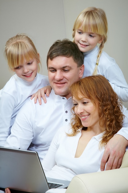 Family With Laptop