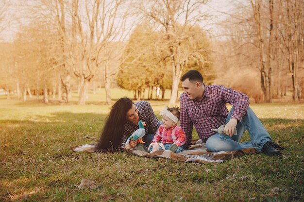 family in a wood