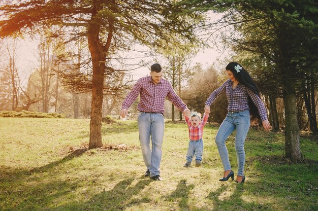 family in a wood