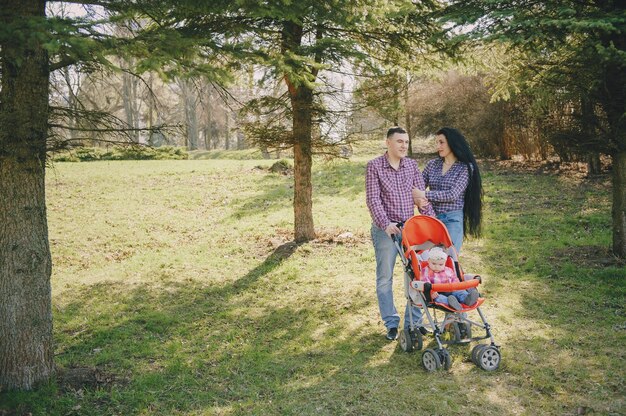 family in a wood