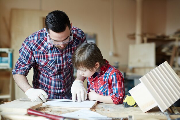 Family in workshop