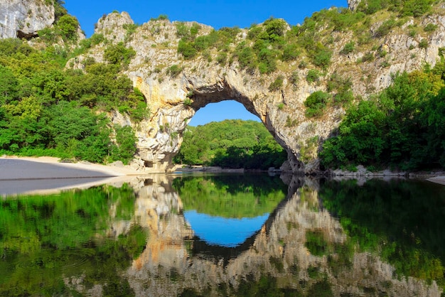 famous arch at vallonpontd'arc ardeche france