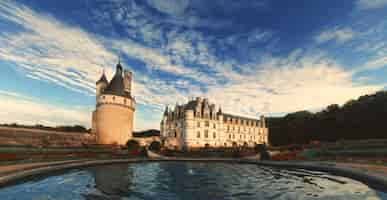 Free photo famous castelo de chenonceau in france