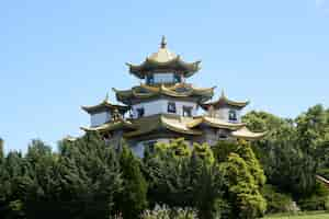 Free photo famous chagdud gonpa buddhist temple in brazil, in tres coroas, rio grande do sul