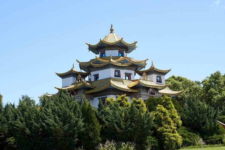 Free Photo famous chagdud gonpa buddhist temple in brazil, in tres coroas, rio grande do sul