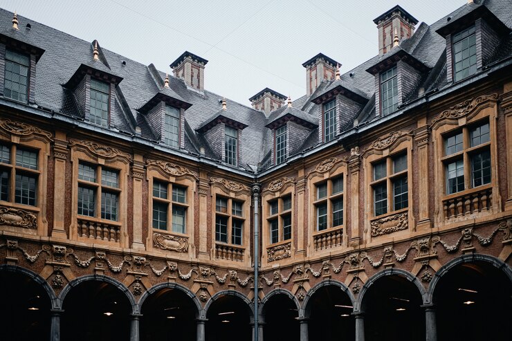 Free Photo famous historic vieille bourse in lille in france