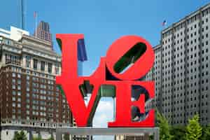 Free photo famous red love park in philadelphia