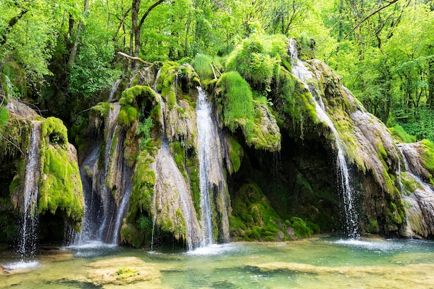 Free photo famous view of cascades des tufs in france