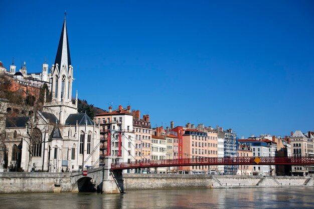 famous view of Lyon city