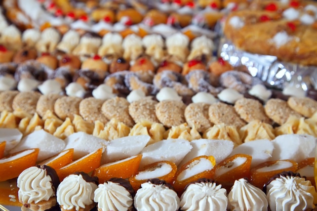 fancy cakes on banquet table