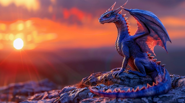 Free photo fantastic detailed dragon