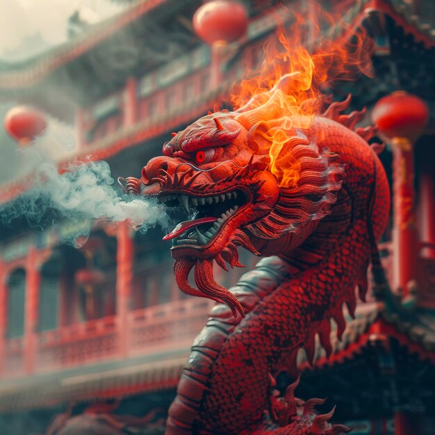 Free photo fantastic detailed dragon