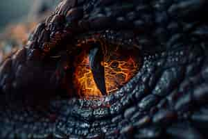 Free photo fantastic dragon eye close up