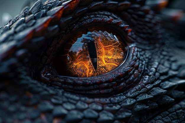 Fantastic dragon eye close up