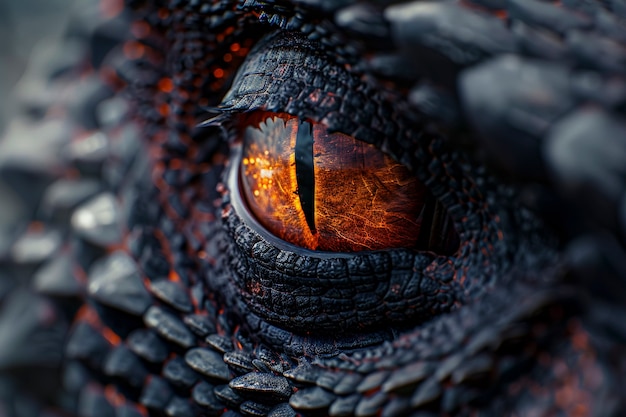 Fantastic dragon eye close up