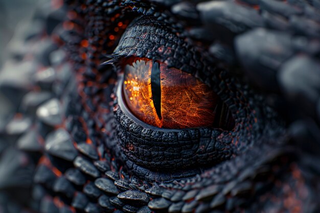 Fantastic dragon eye close up