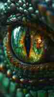 Free photo fantastic dragon eye close up