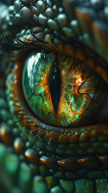Fantastic dragon eye close up