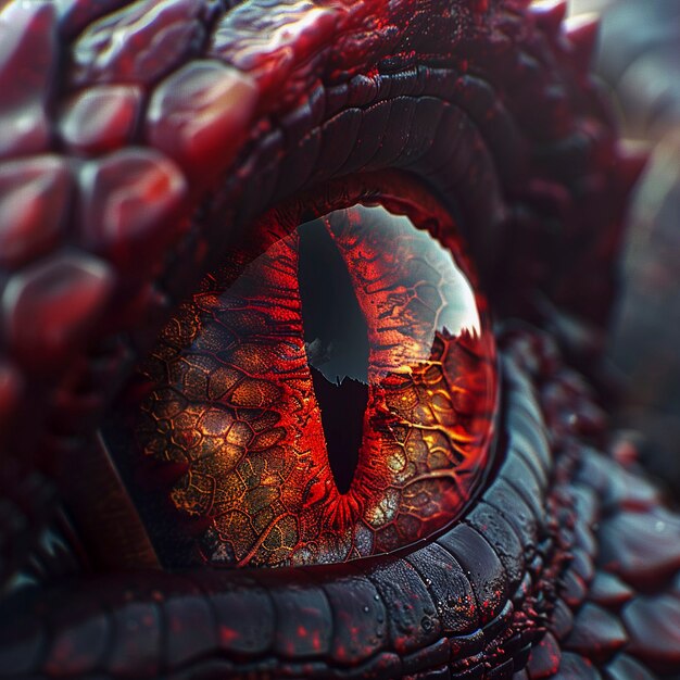 Fantastic dragon eye close up