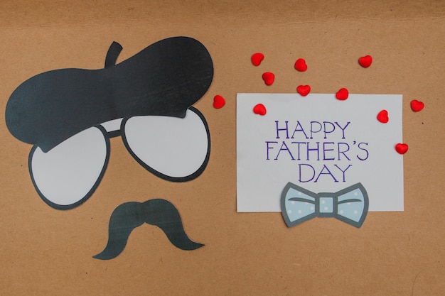 Fantastic father's day composition with decorative hearts