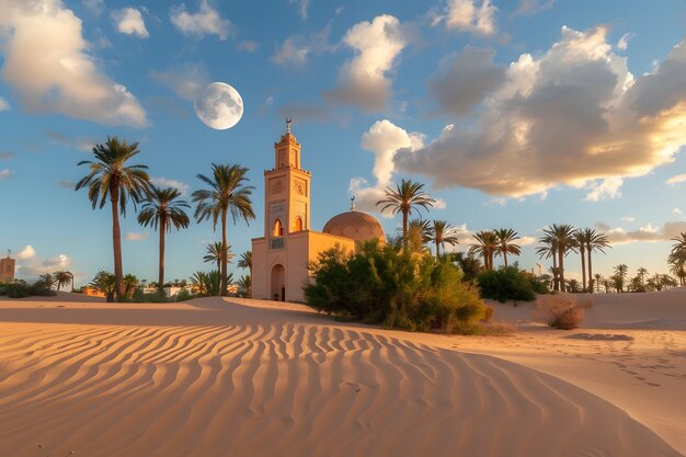 Fantastic mosque architecture for islamic new year celebration