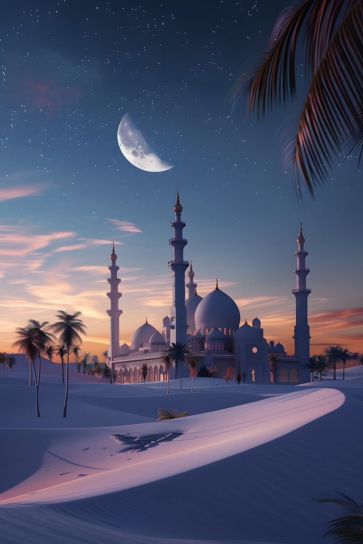 Free Photo fantastic mosque architecture for islamic new year celebration