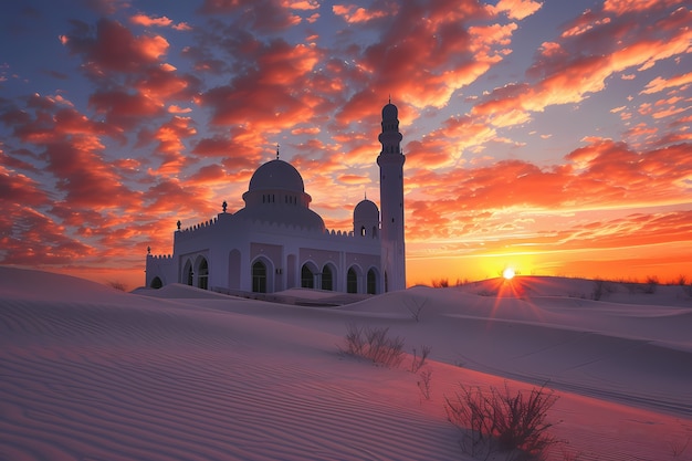 Foto gratuita fantastica architettura della moschea per la celebrazione del nuovo anno islamico