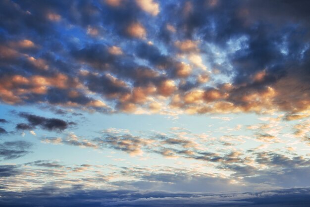 Fantastic sunset in the mountains cumulus clouds