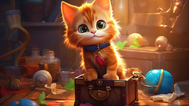 fantasy adorable kitten wallpaper