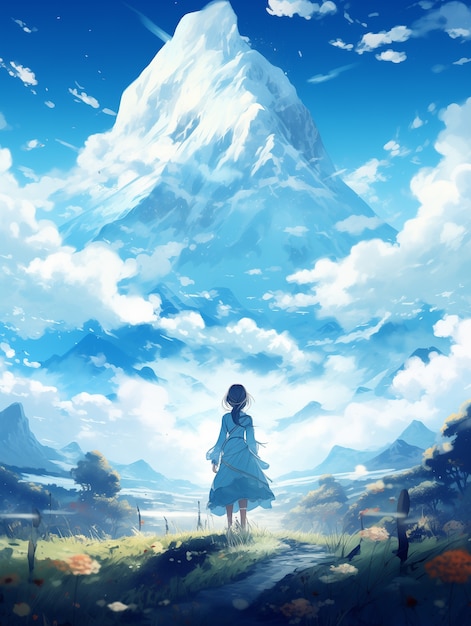 Foto gratuita scena in stile anime fantasy