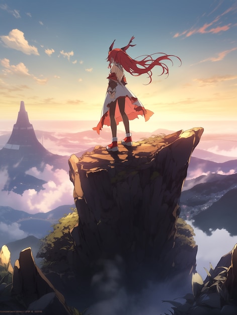 Foto gratuita scena in stile anime fantasy