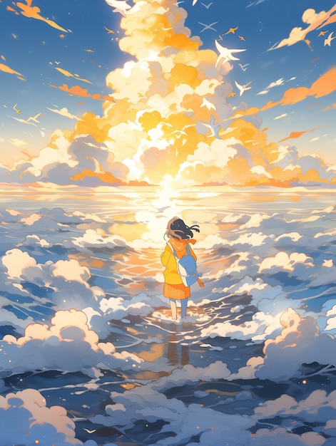 fantasy anime style scene